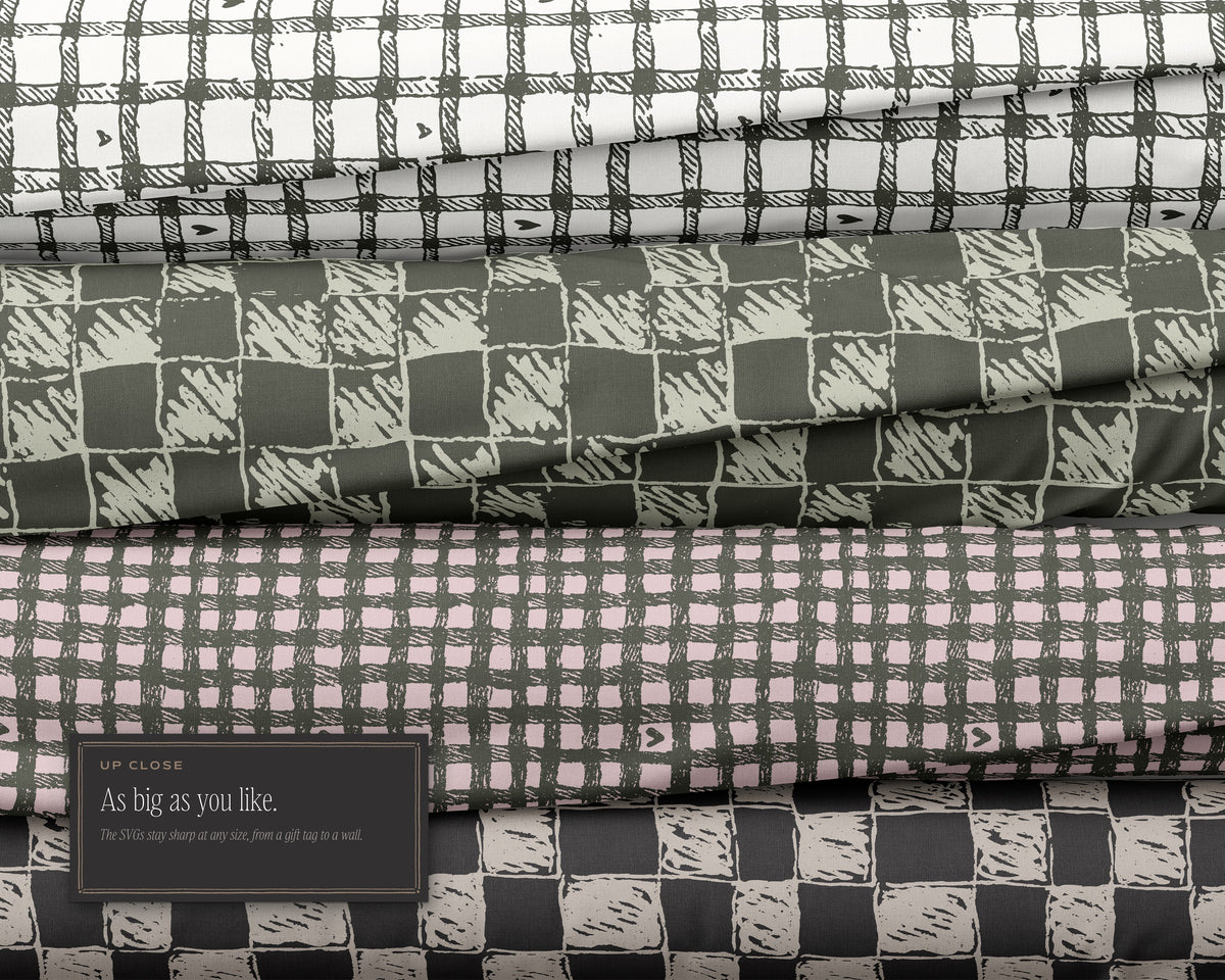 Gingham & Checks Seamless Pattern Bundle, as big as you like