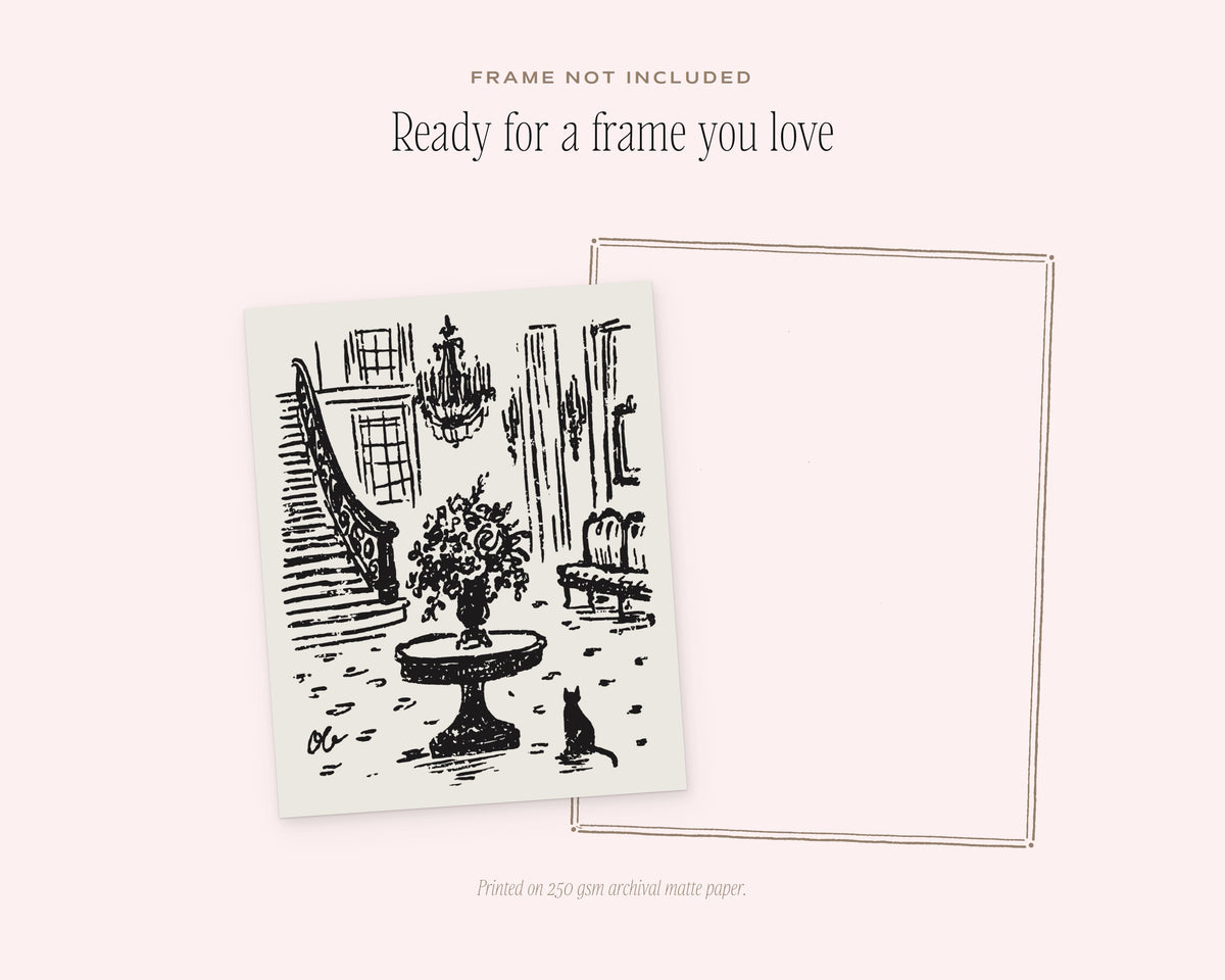 Grand Foyer Art Print, ready for a frame
