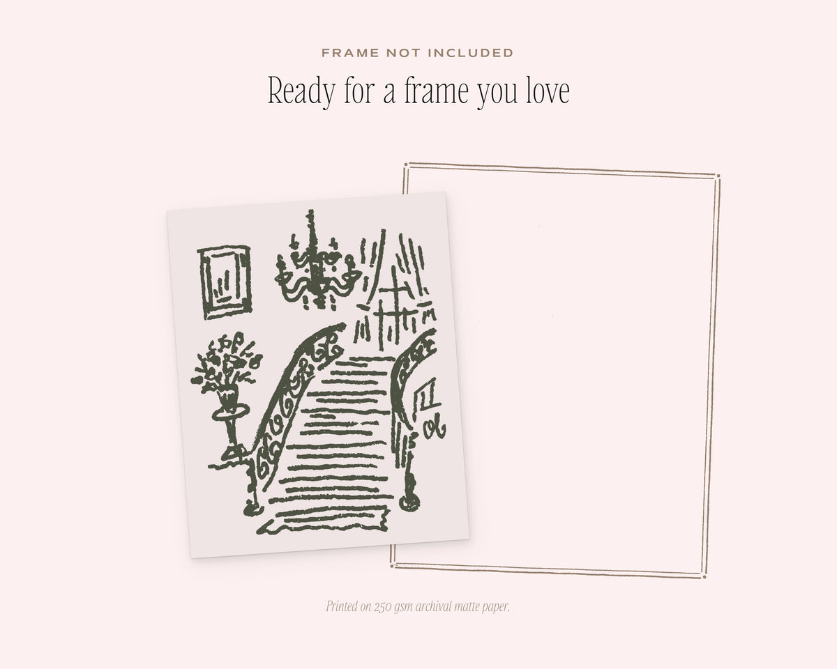 Grand Staircase Art Print, ready for a frame