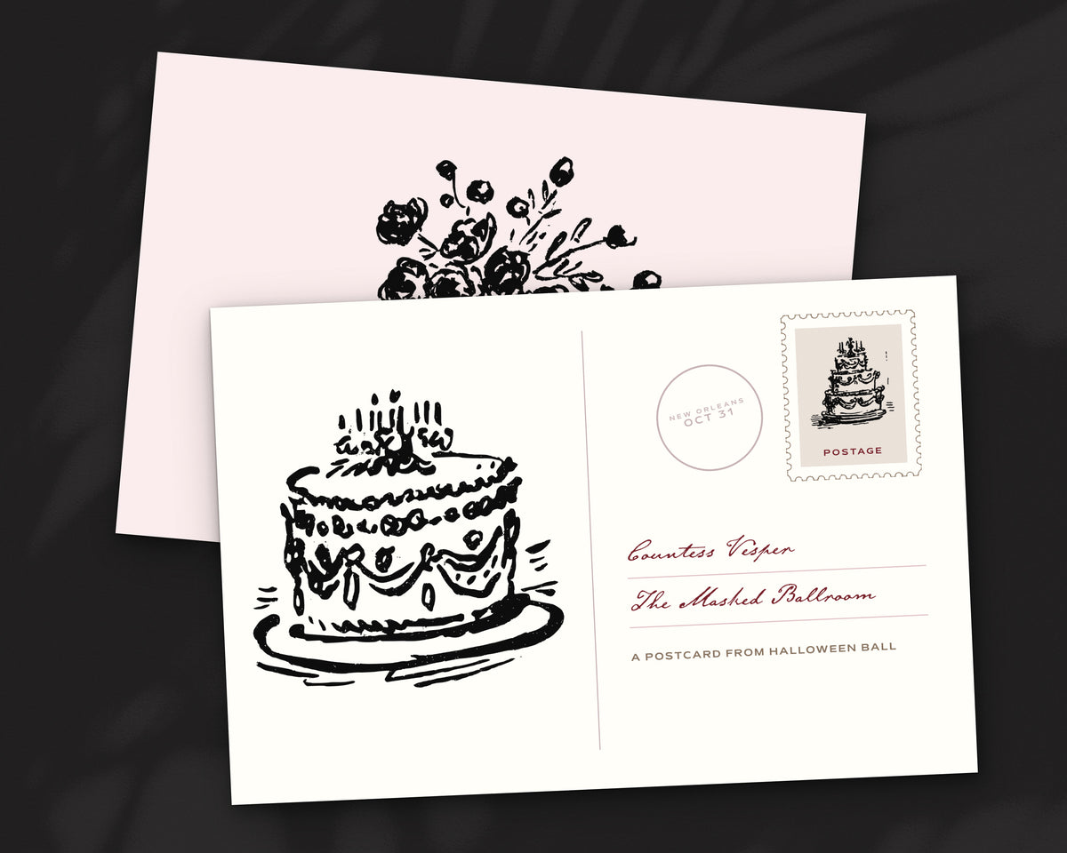 Halloween Ball Doodle Pack, postcard