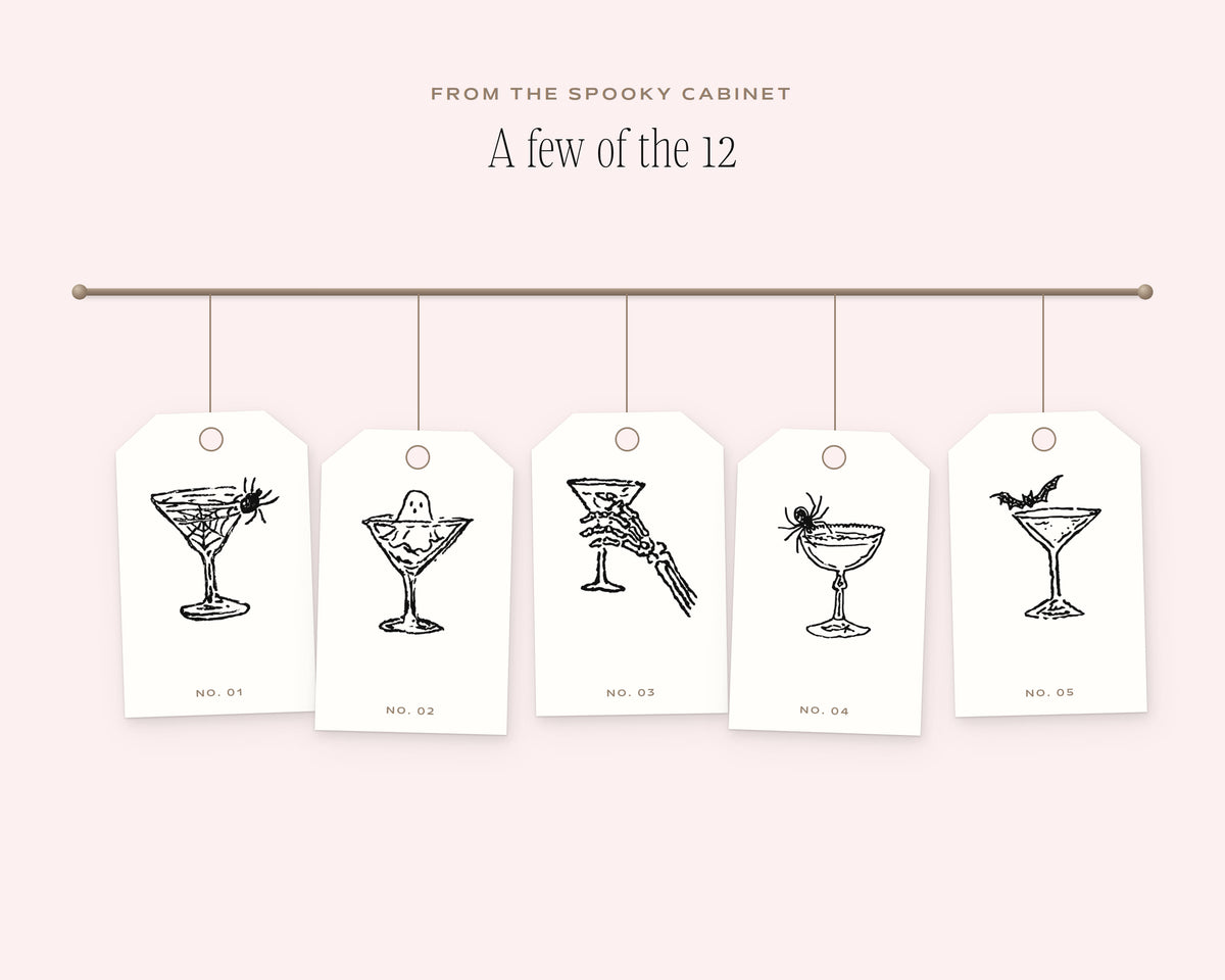 Halloween Cocktails Doodle Pack, on the rail
