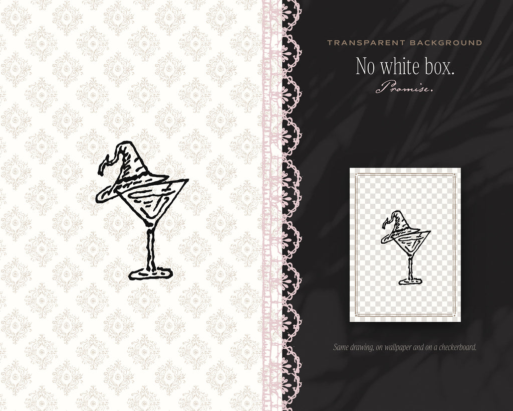 Halloween Cocktails Doodle Pack, no white box