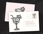Halloween Cocktails Doodle Pack, postcard
