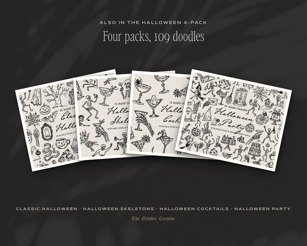 Halloween Cocktails Doodle Pack, also in the bundle