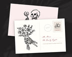 Halloween Skeletons Doodle Pack, postcard