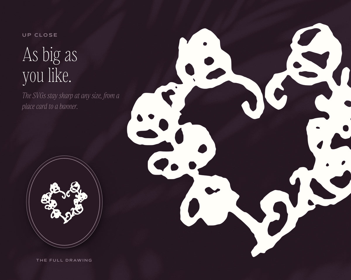 Heart Design Assets, up close
