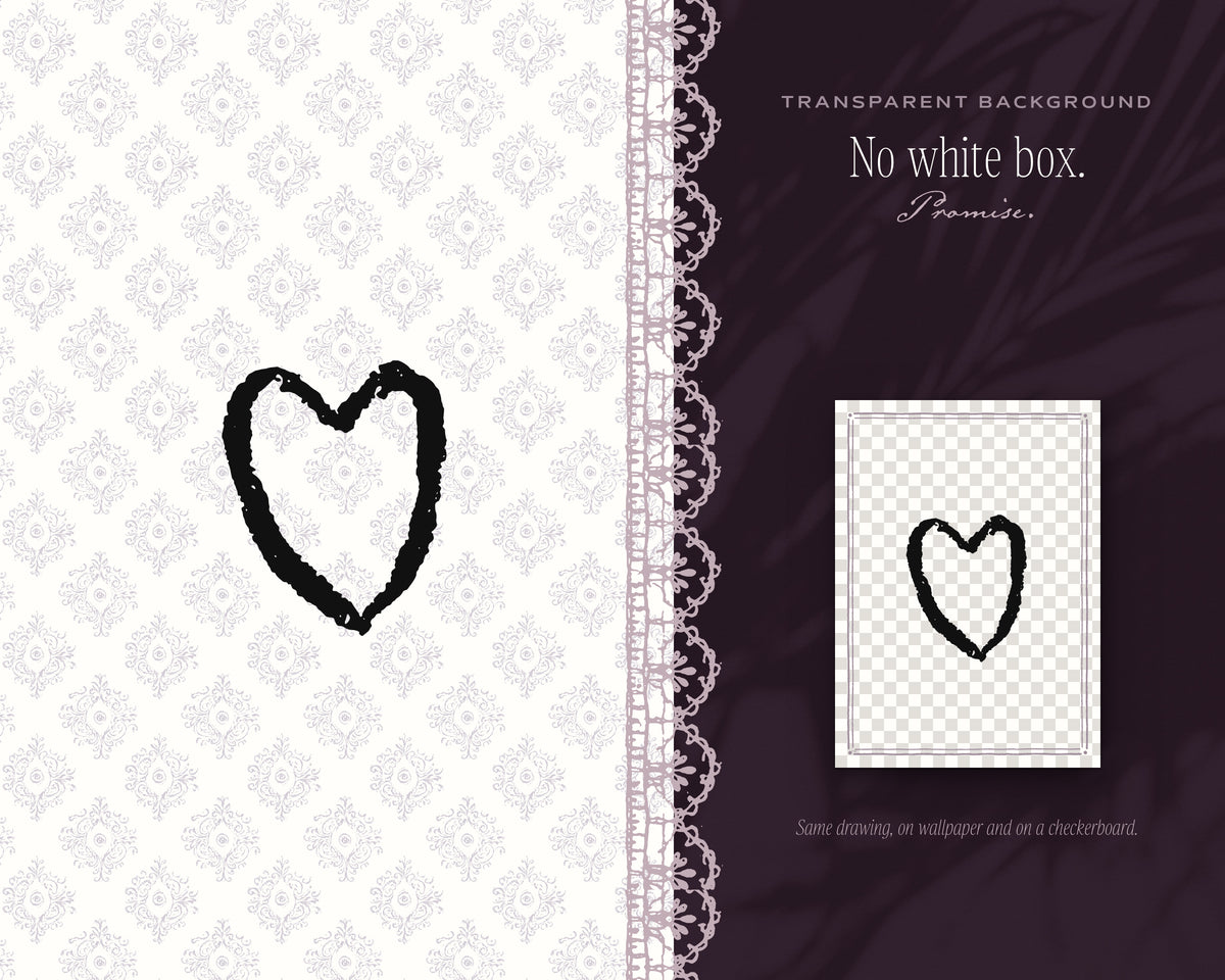 Heart Design Assets, no white box