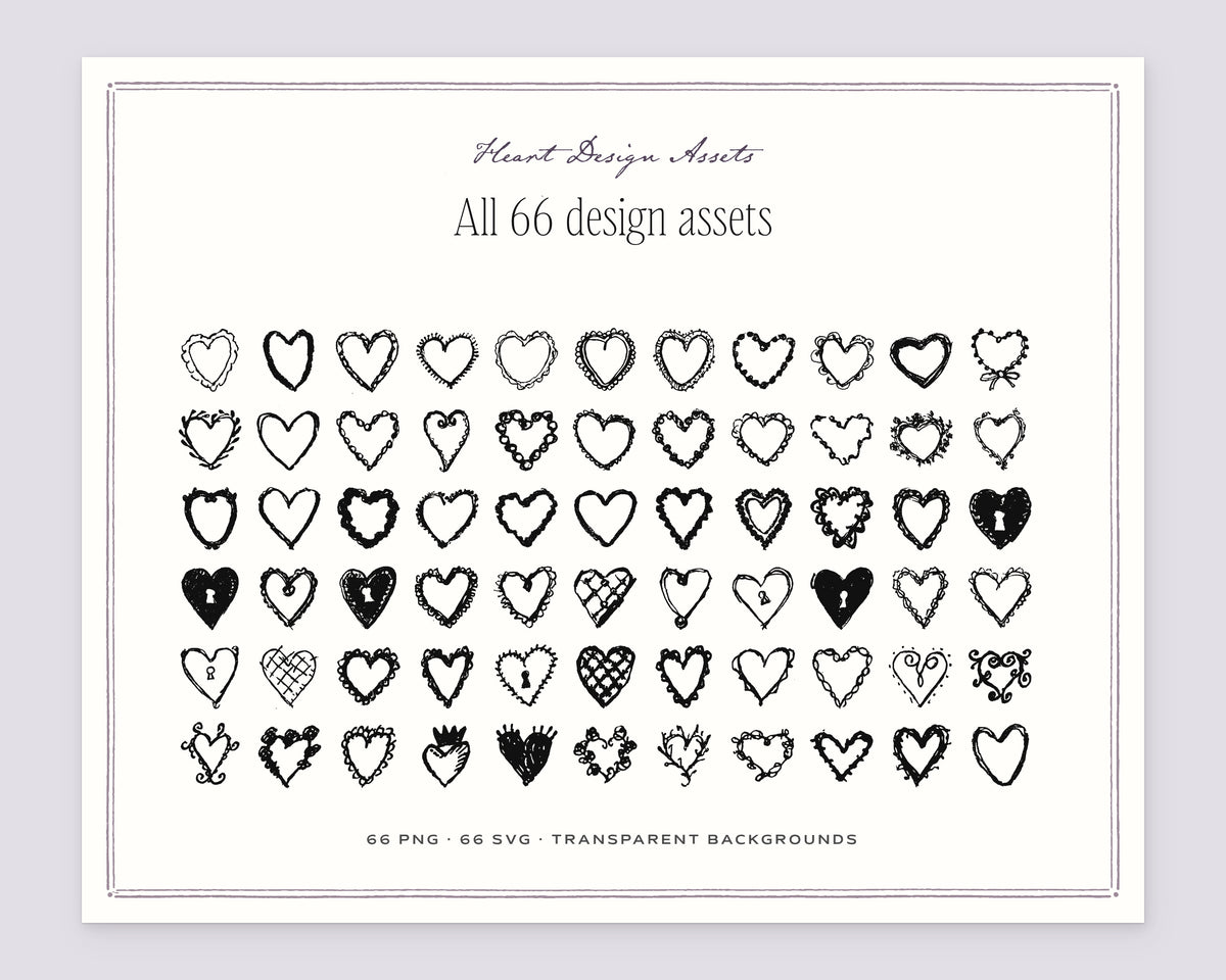 Heart Design Assets, everything in the set