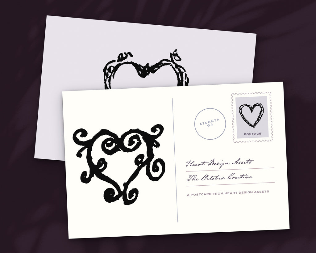 Heart Design Assets, postcard