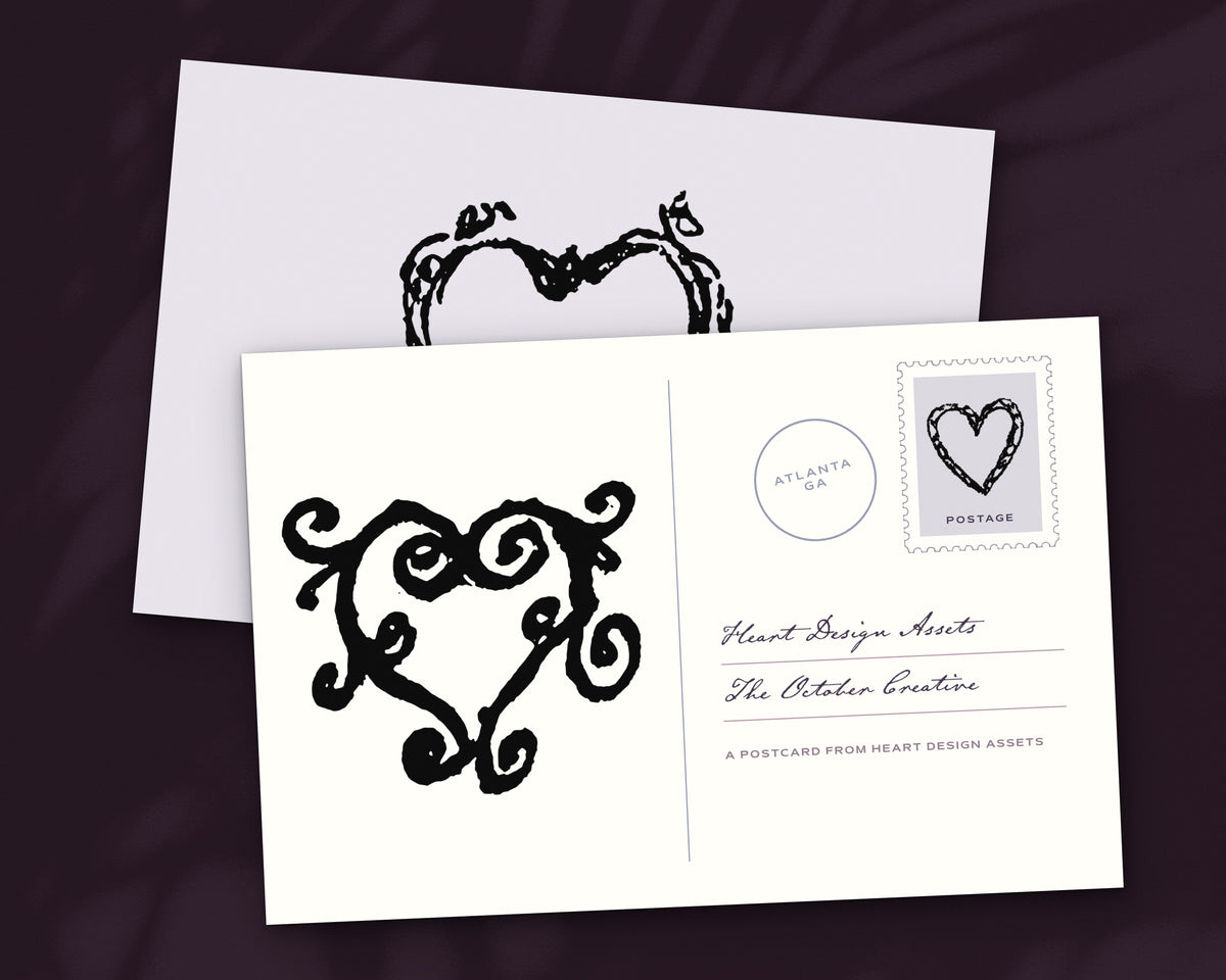 Heart Design Assets, postcard