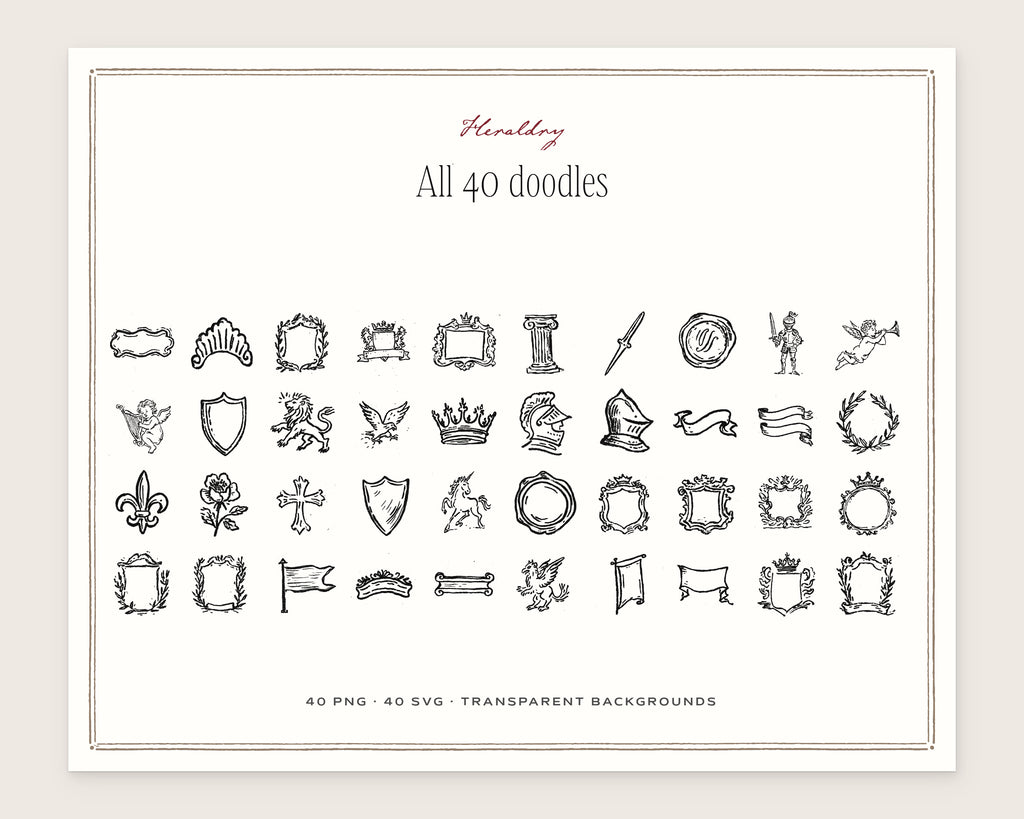 Heraldry Doodle Pack, everything in the set