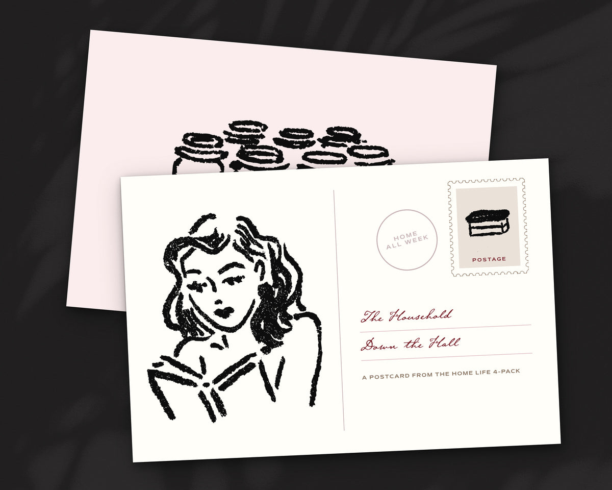 Home Life 4-Pack Doodle Bundle, postcard