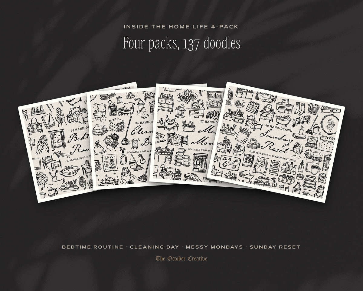 Home Life 4-Pack Doodle Bundle, the four packs inside