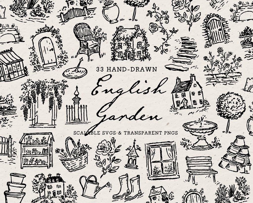 English Garden Doodle Pack, preview 1