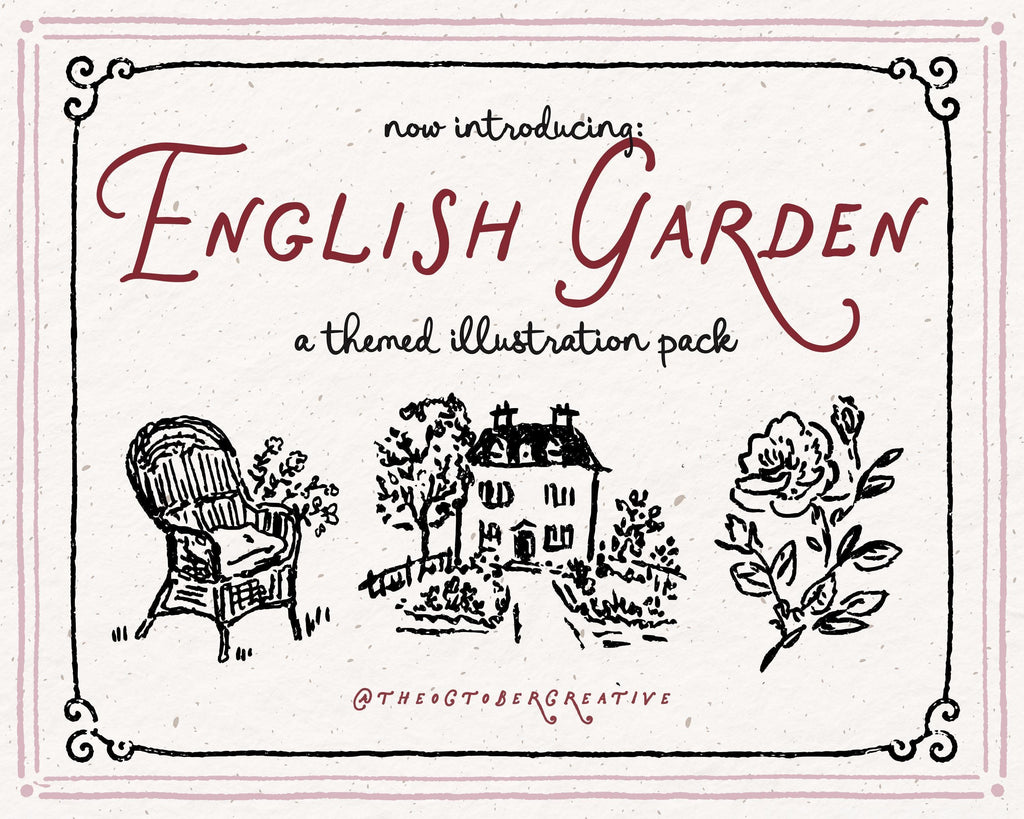 English Garden Doodle Pack, preview 2