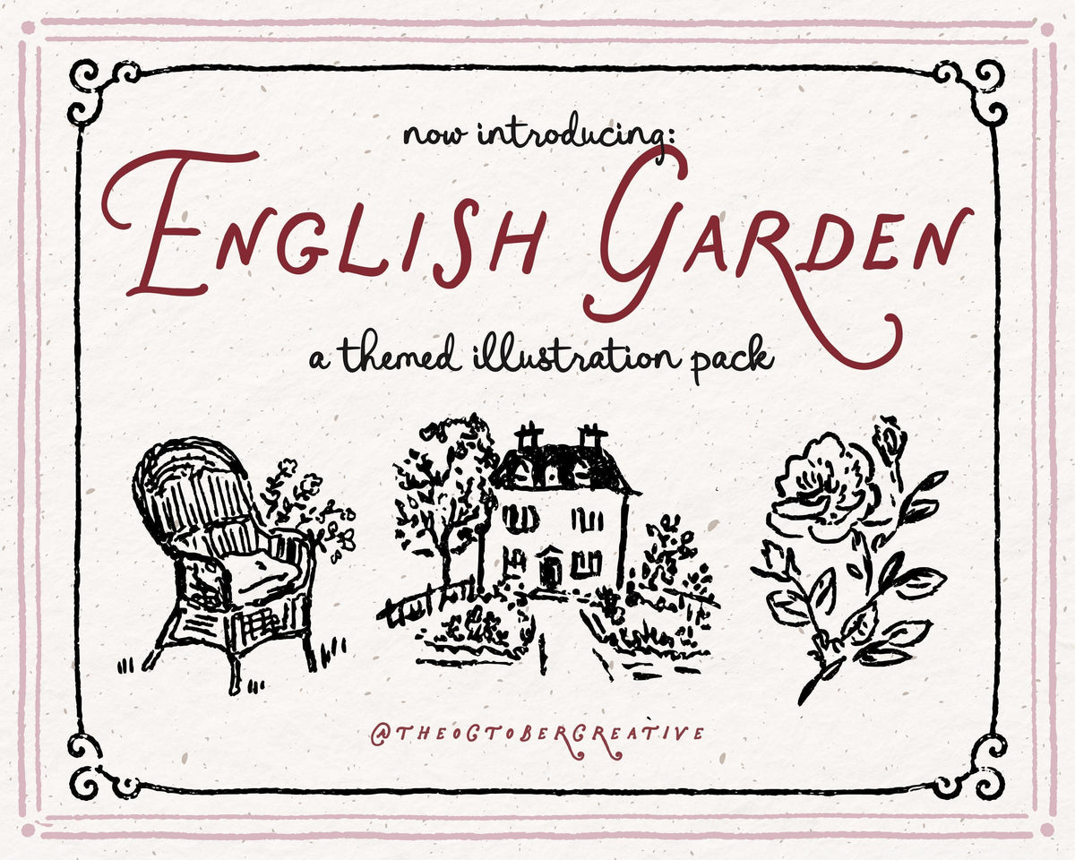 English Garden Doodle Pack, preview 2
