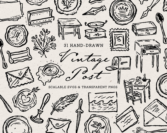 Vintage Post Doodle Pack