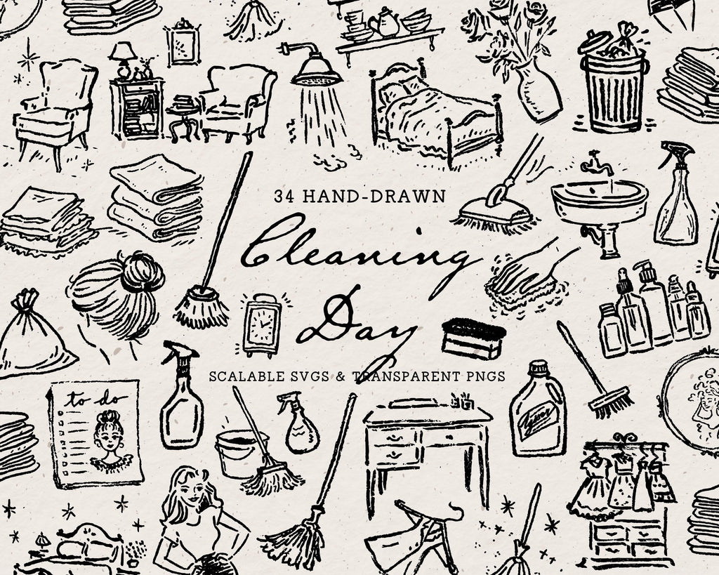 Cleaning Day Doodle Pack, preview 1