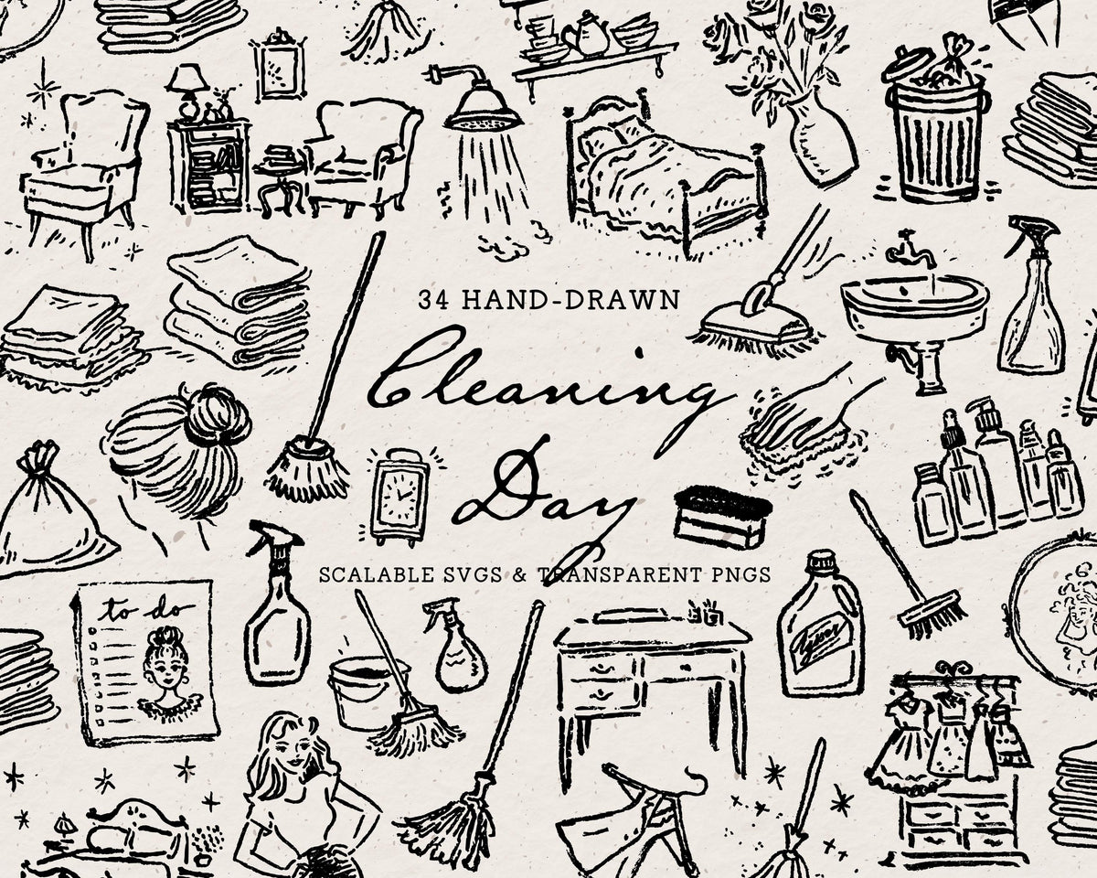 Cleaning Day Doodle Pack, preview 1