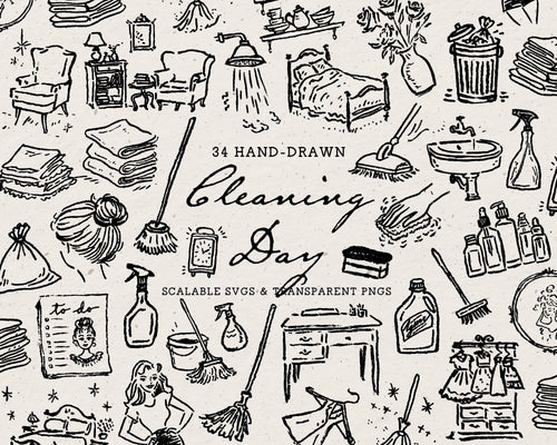 Cleaning Day Doodle Pack, preview 1