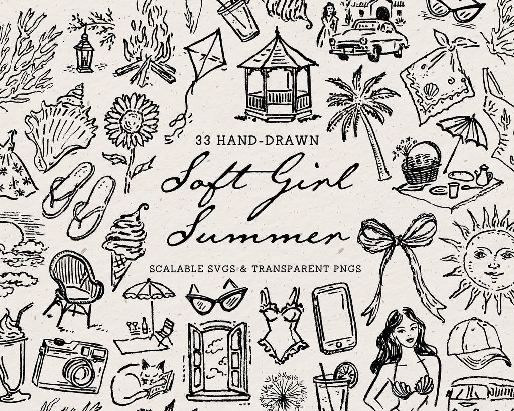 Soft Girl Summer Doodle Pack, preview 1