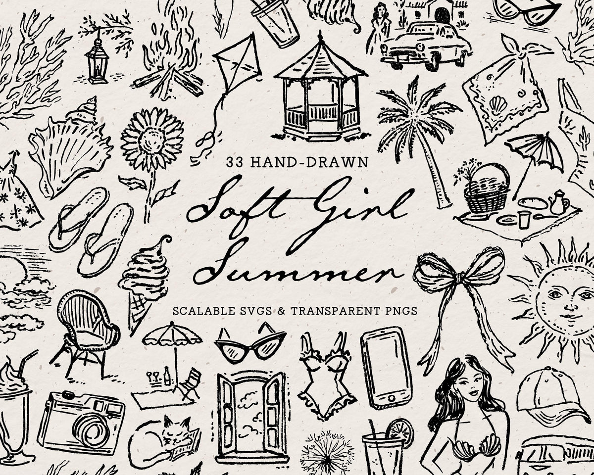 Soft Girl Summer Doodle Pack, preview 1