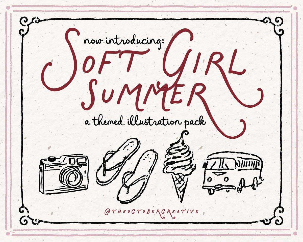 Soft Girl Summer Doodle Pack, preview 2
