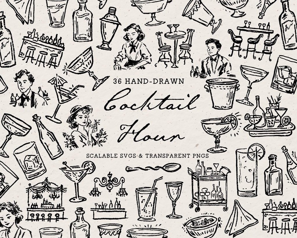 Cocktail Hour Doodle Pack, preview 1