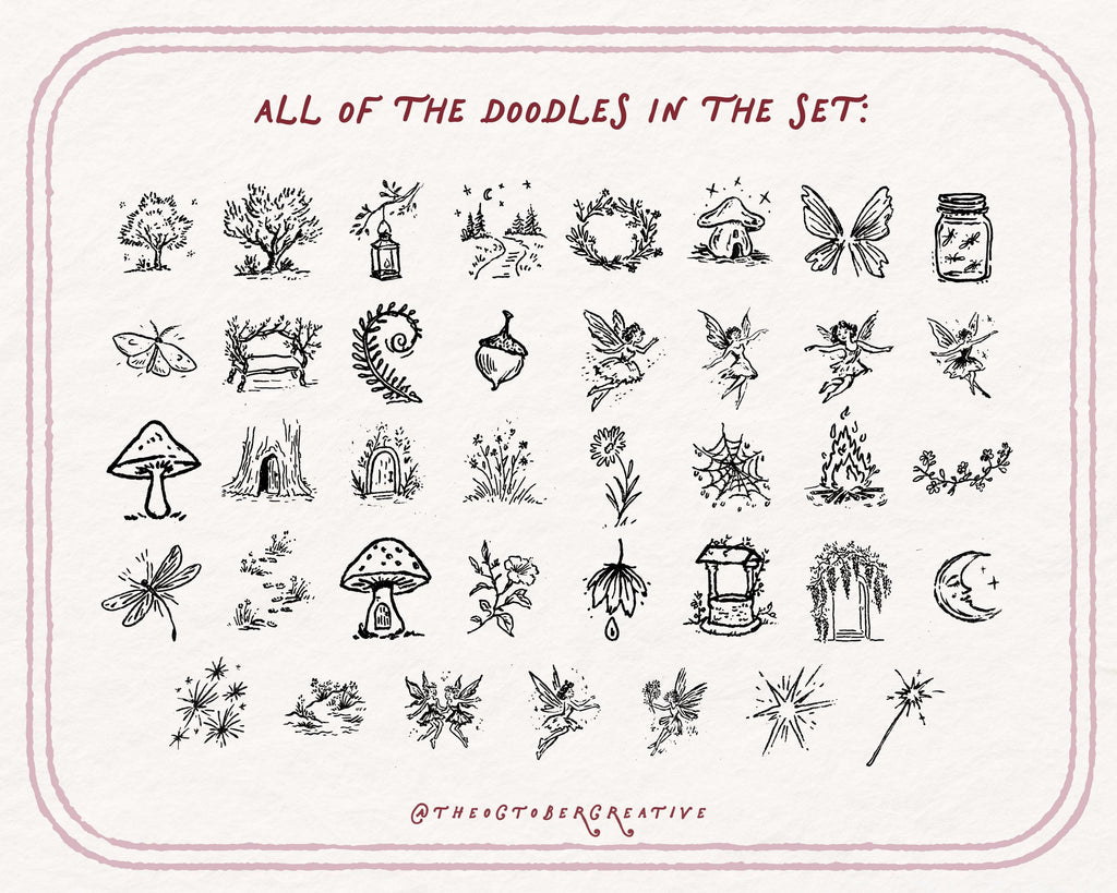 Fairy Forest Doodle Pack, preview 4