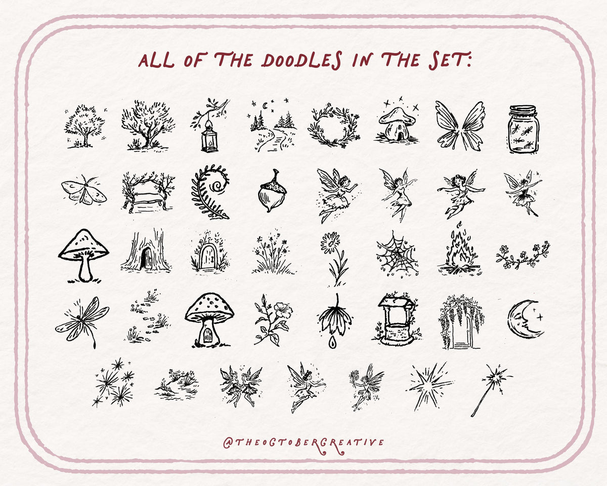Fairy Forest Doodle Pack, preview 4