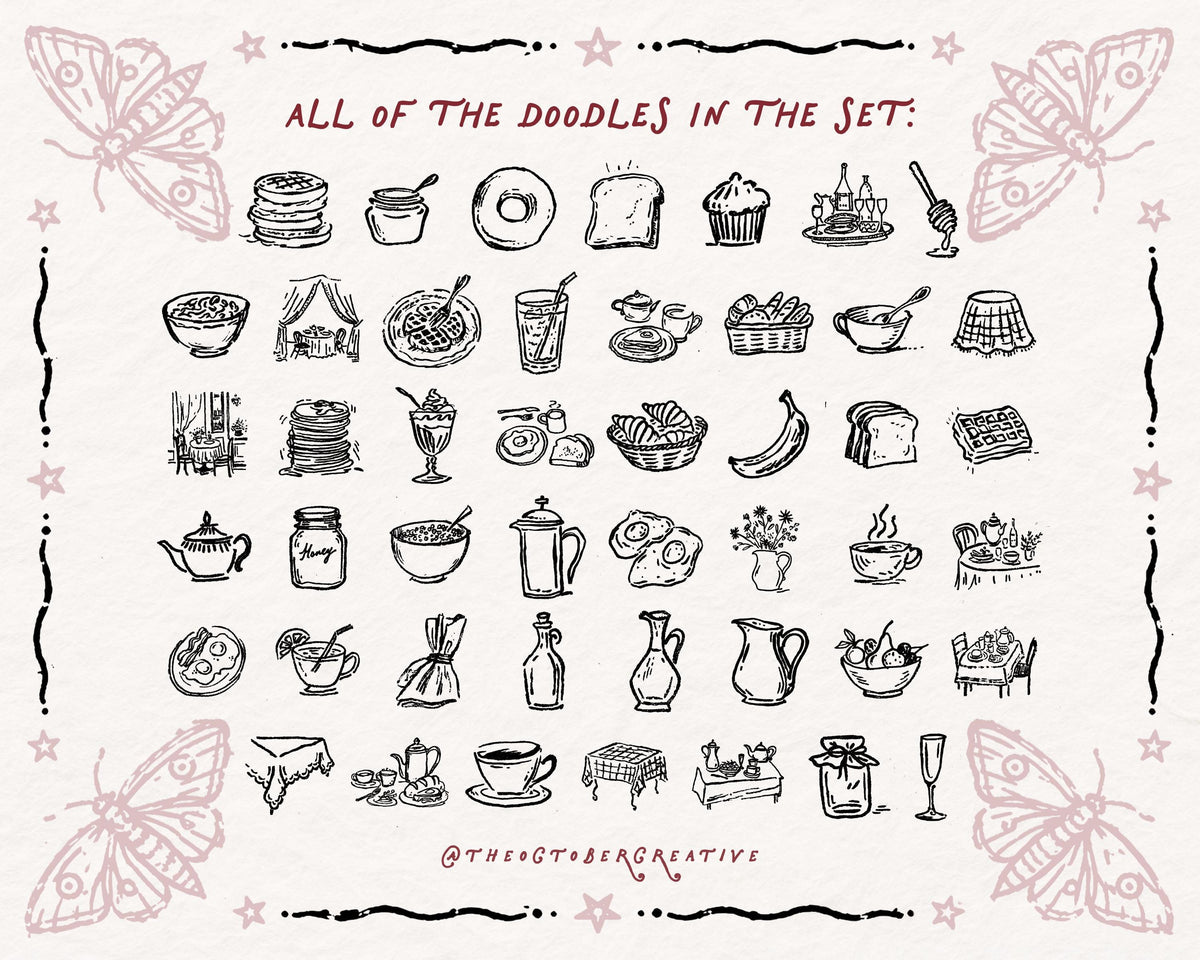Sunday Brunch Doodle Pack, preview 5
