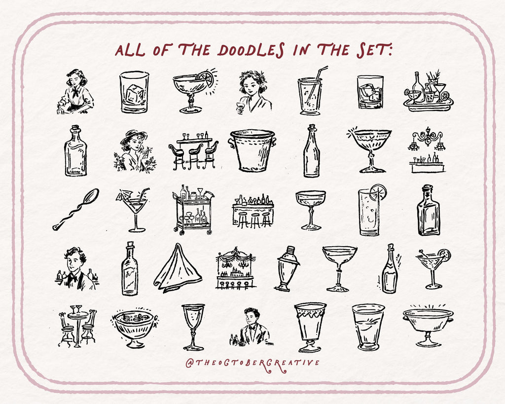 Cocktail Hour Doodle Pack, preview 5
