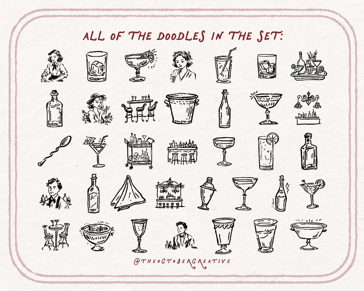 Cocktail Hour Doodle Pack, preview 5