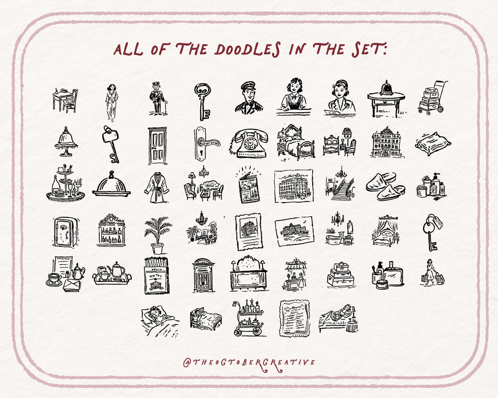 Luxury Hotel Doodle Pack, preview 4