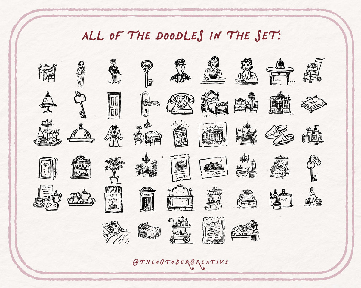 Luxury Hotel Doodle Pack, preview 4
