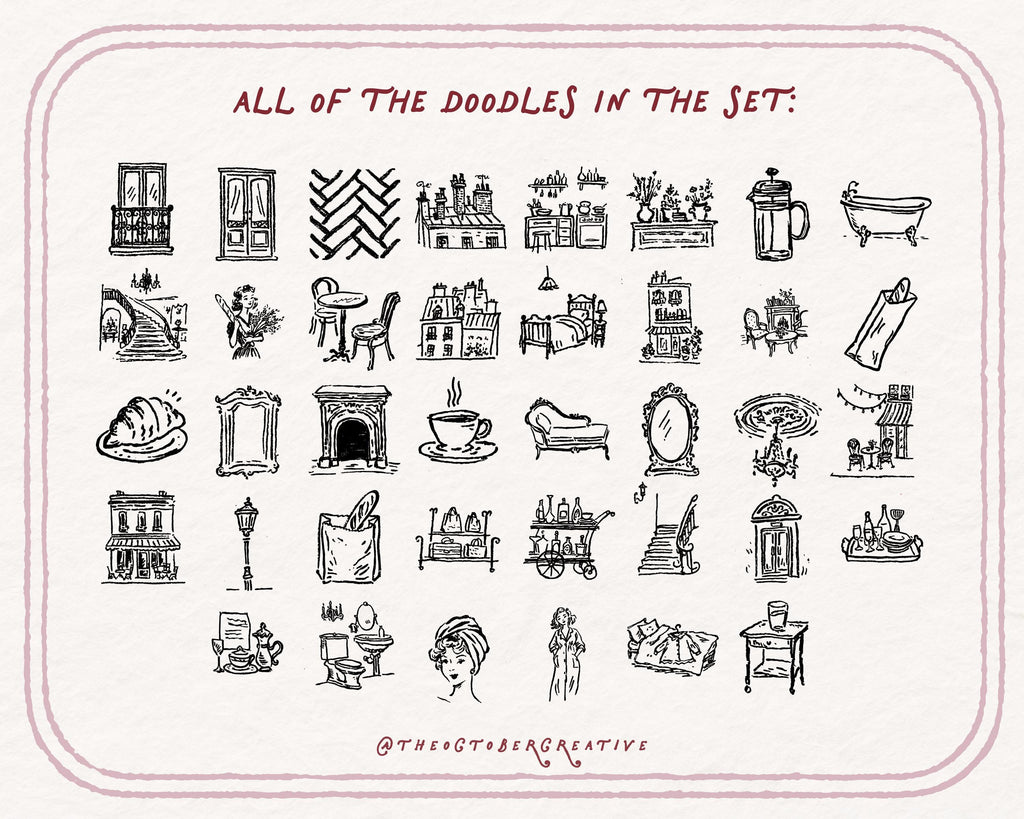 Parisian Apartment Doodle Pack, preview 4