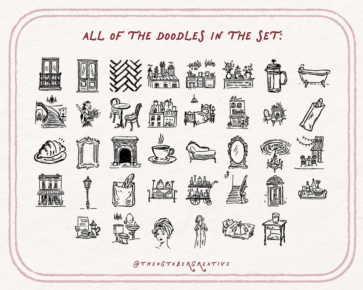 Parisian Apartment Doodle Pack, preview 4