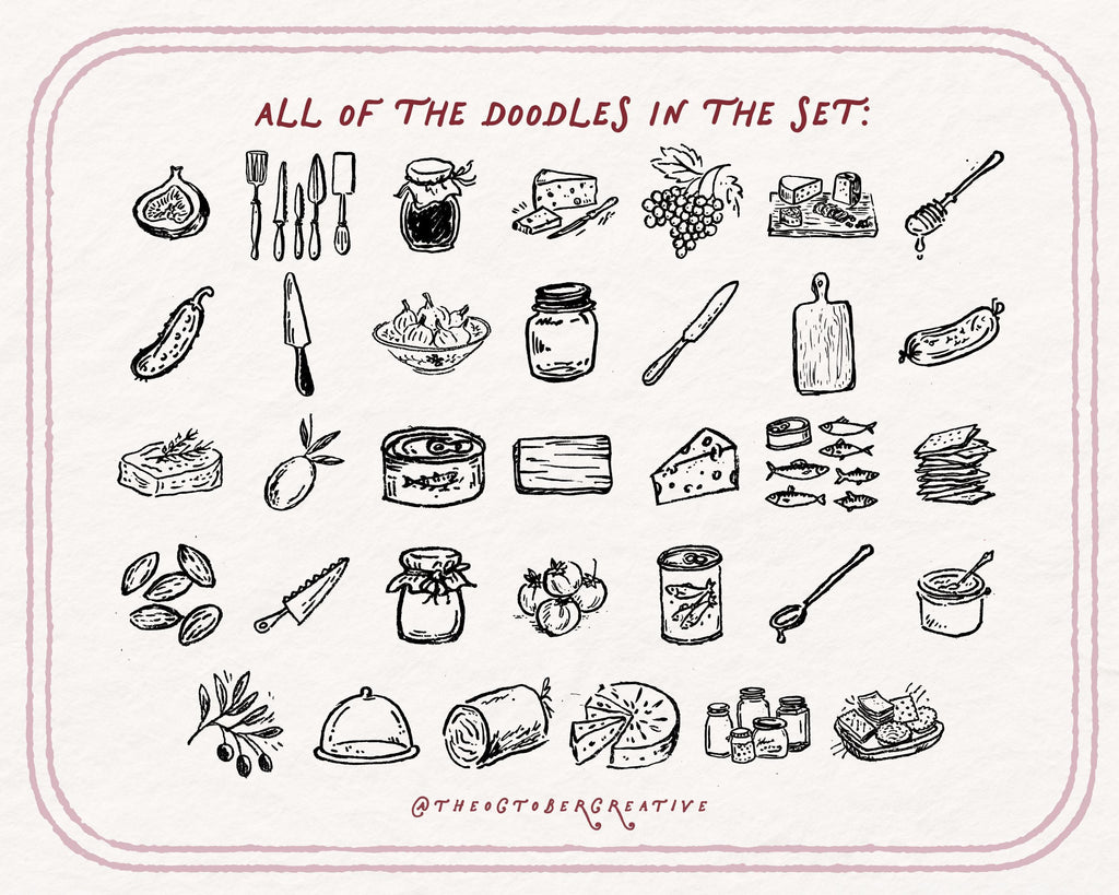Charcuterie Doodle Pack, preview 5