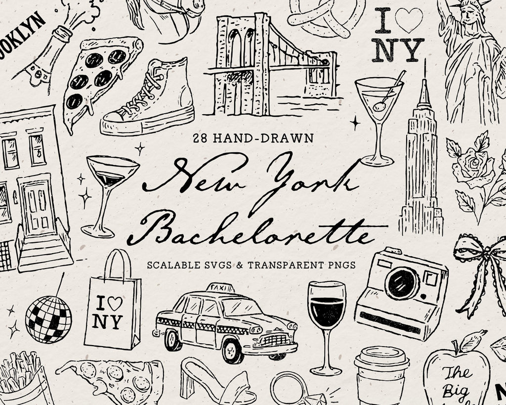 New York Bachelorette Doodle Pack, preview 1