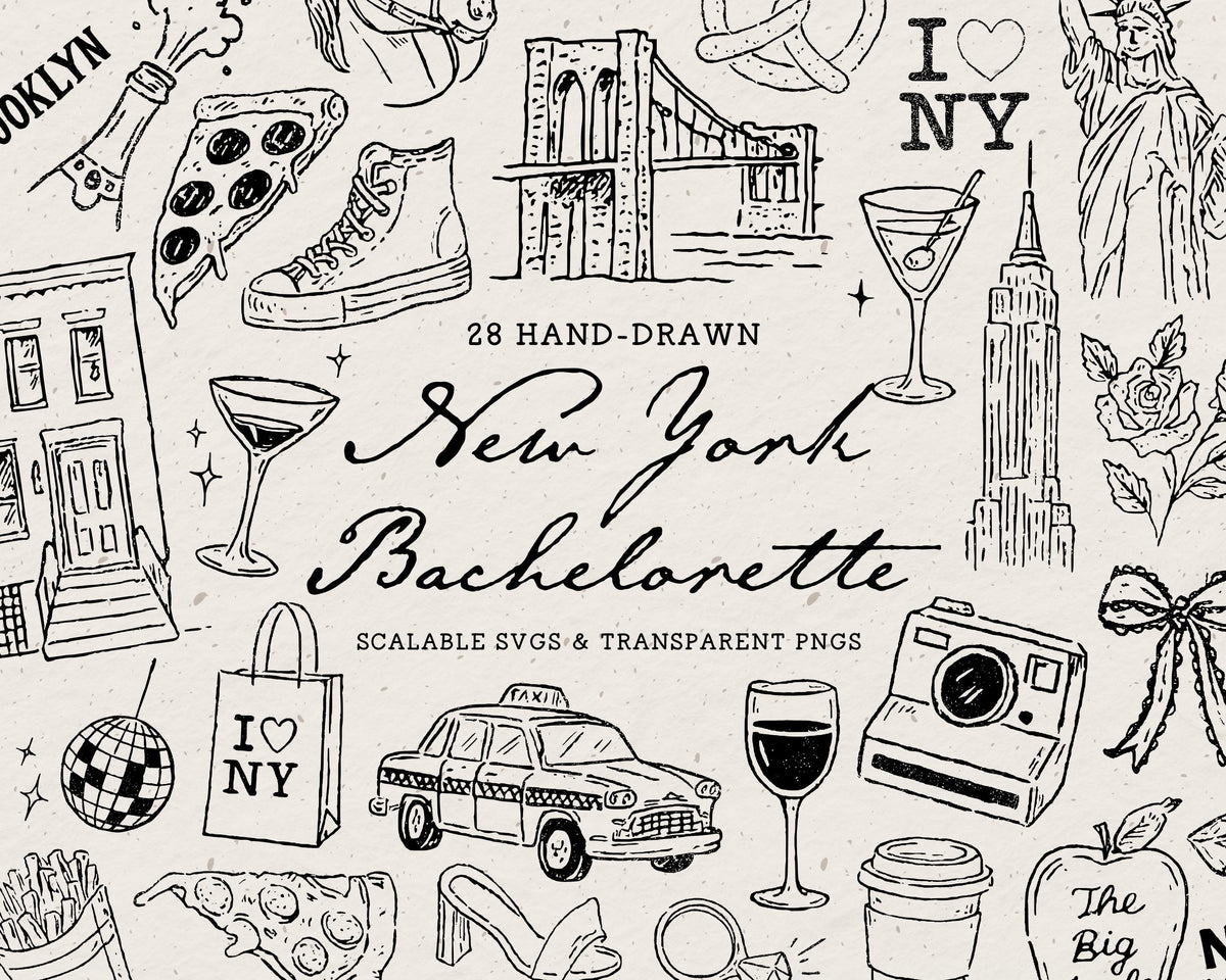 New York Bachelorette Doodle Pack, preview 1