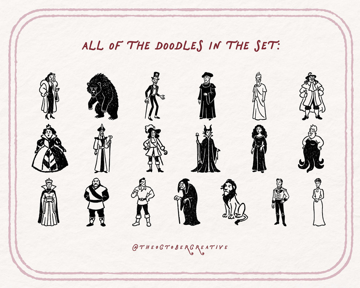 Fairytale Villains Doodle Pack, preview 5