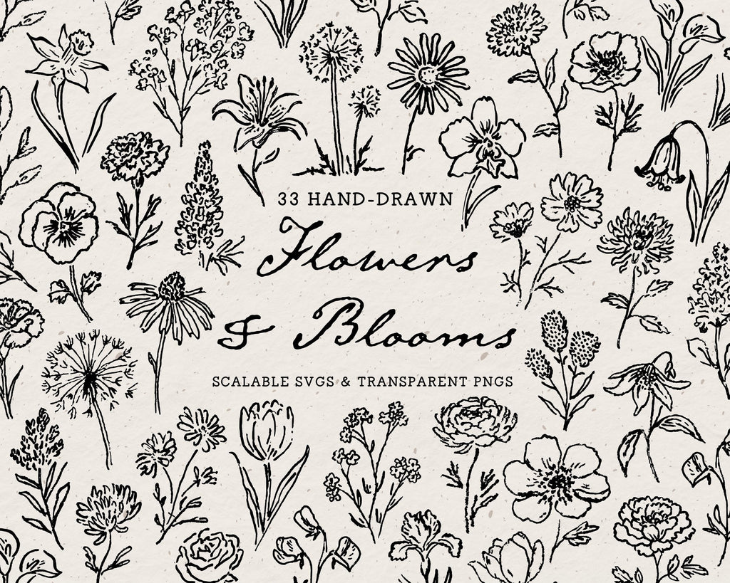Flowers Doodle Pack, preview 1