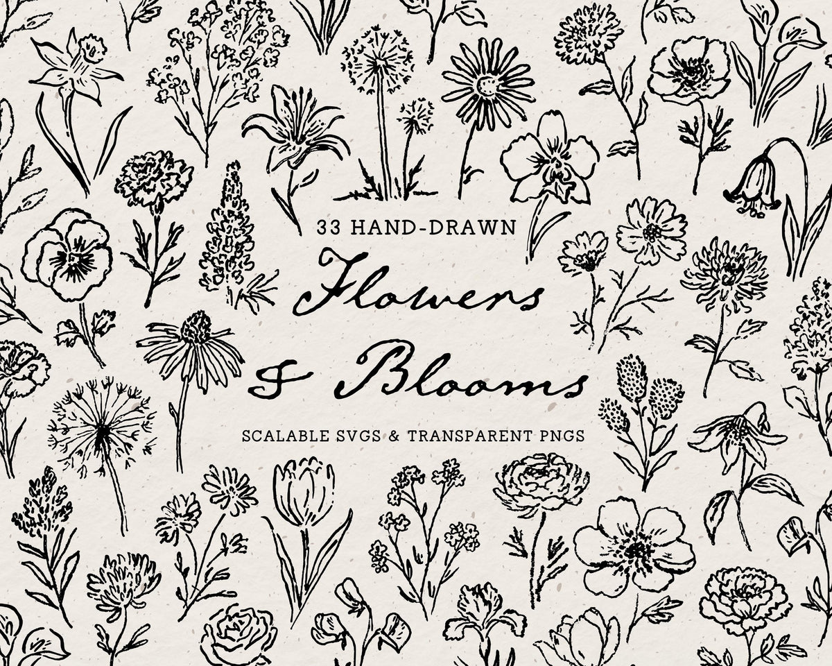Flowers Doodle Pack, preview 1