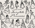 Fairytale Princesses Doodle Pack, preview 1