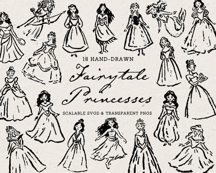 Fairytale Princesses Doodle Pack