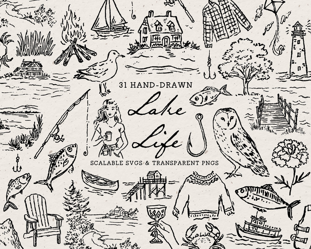 Lake Life Doodle Pack, preview 1