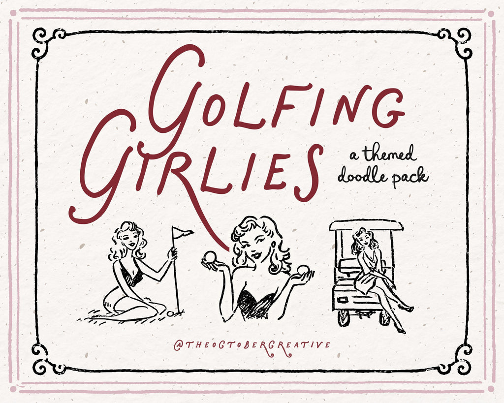 Golf Girlies Doodle Pack, preview 2