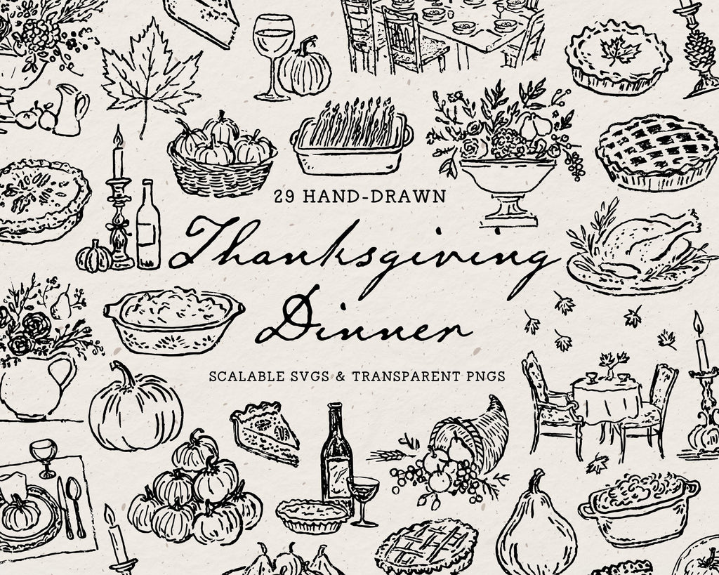 Thanksgiving Doodle Pack, preview 1