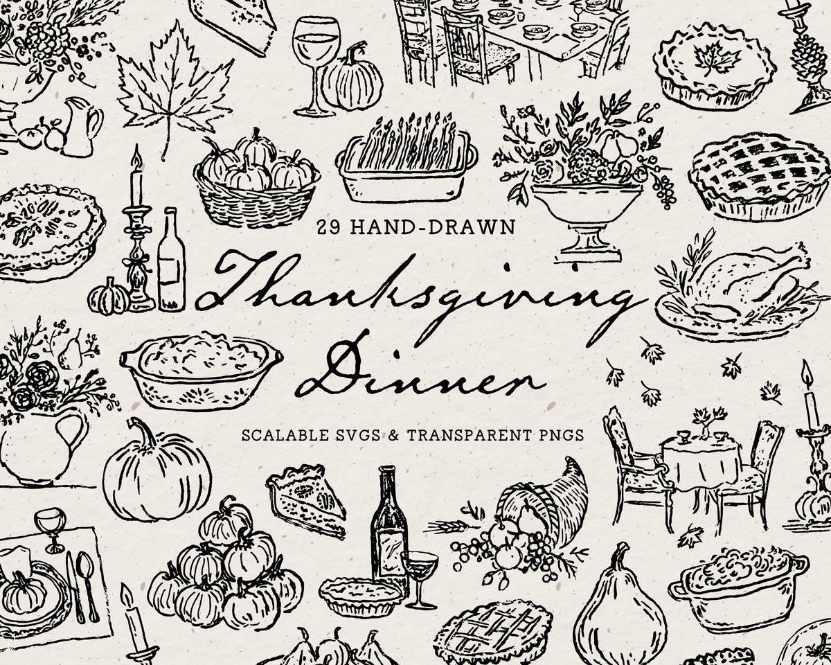Thanksgiving Doodle Pack, preview 1