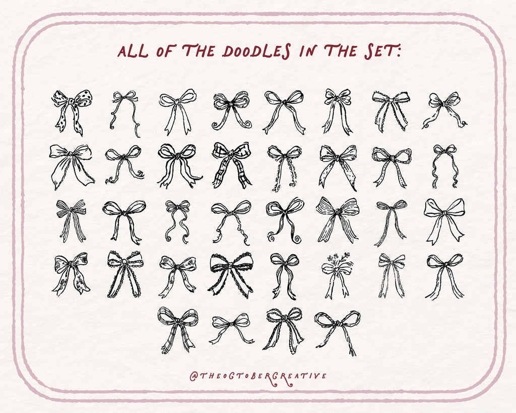 Bows Doodle Pack, preview 4
